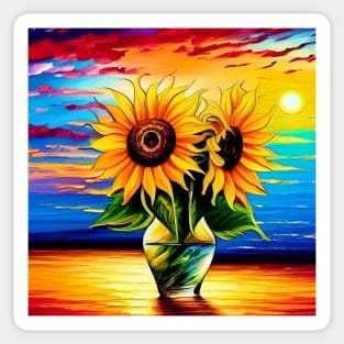 Sunflowers at Sunset Sticker